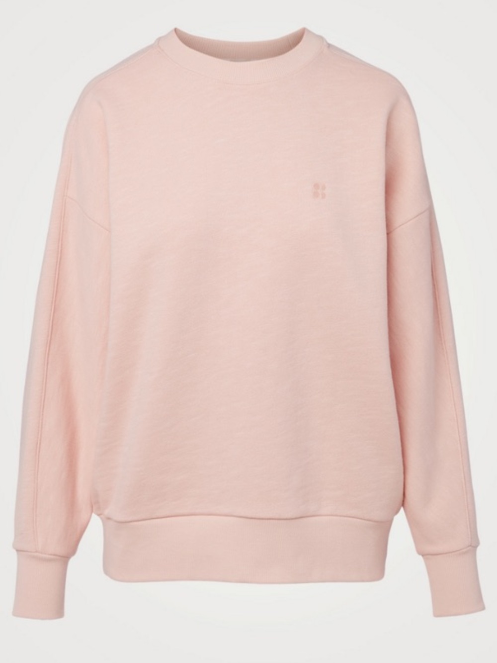 Sweaty Betty Essentials Cotton Crewneck Sweatshirt in Antique Pink Size L
